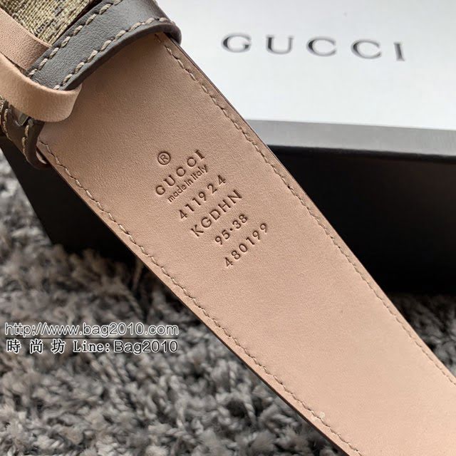 Gucci男士皮帶 古奇防水經典雙G互扣腰帶  jjp1583